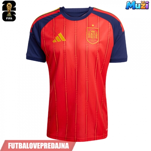 Lacne Muži Futbalové dres Španielsko MS 2026 Krátky Rukáv - Domáci